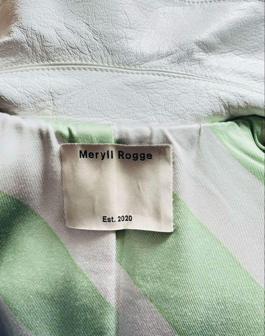 MERYLL ROGGE レザー ジャケット 白 36 メリルロッゲ