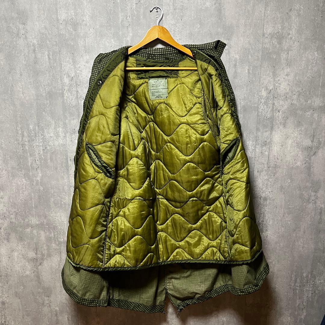 80s 米軍 U.S.ARMY ミリタリー ナイトカモ グリーン ライナー付き