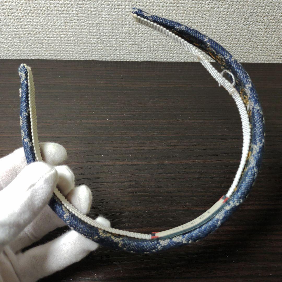 GUCCI　カチューシャ　GG柄　デニム地