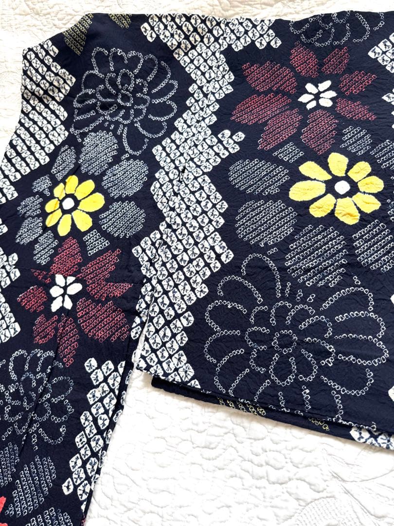 ご奉仕 高身長の方にも◆粋な大人の浴衣 ◆ 有松絞り 草花間道 素晴らしい逸品