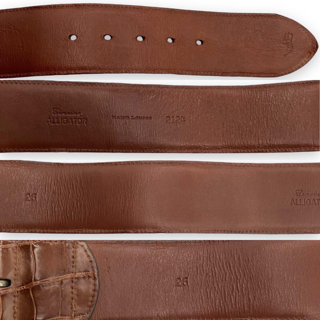 希少　レア　Ralph Lauren　ワニ革　ベルト　ブラウン　ヴィンテージ
