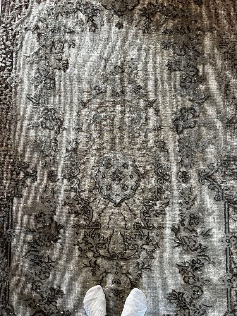 レア　ニュートラルカラー　シャビーシック　オーバーダイ　トルコヴィンテージラグ