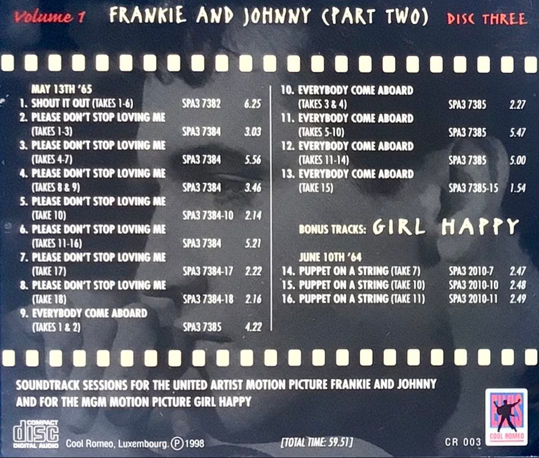 BOX欠品 ELVIS PRESLEY CELLULOID ROCK CDセット