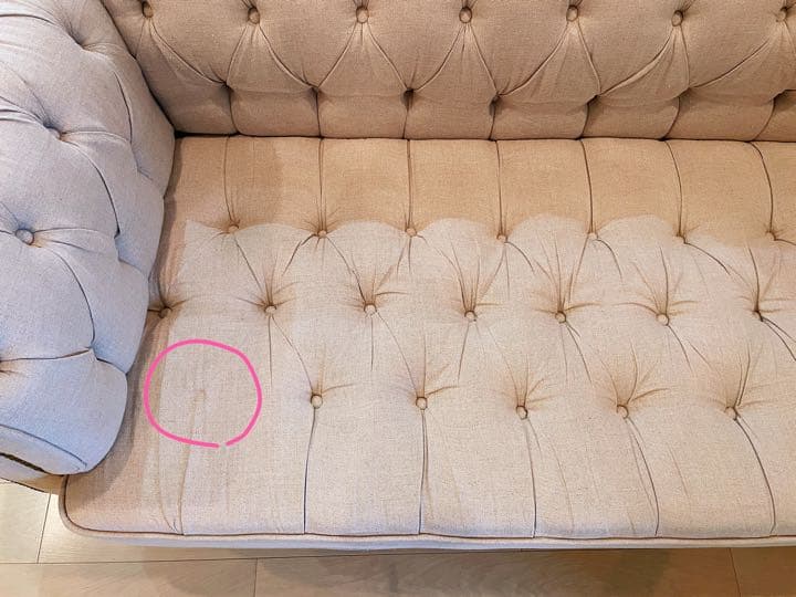 【送料込み】Mコレクション チェスターフィールド リネン ソファ