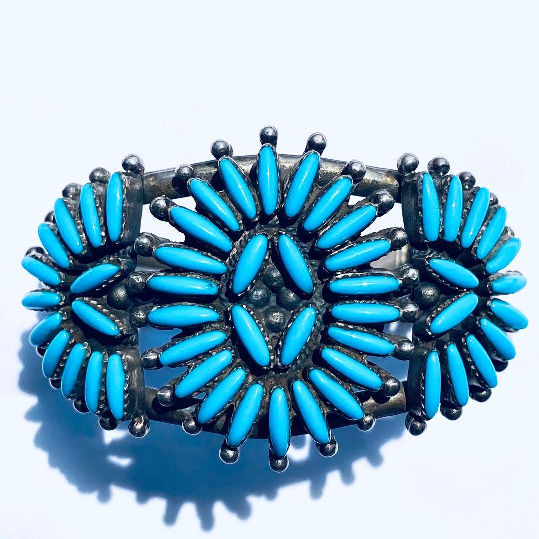 インディアンジュエリー　ターコイズ　バングル　シルバー925