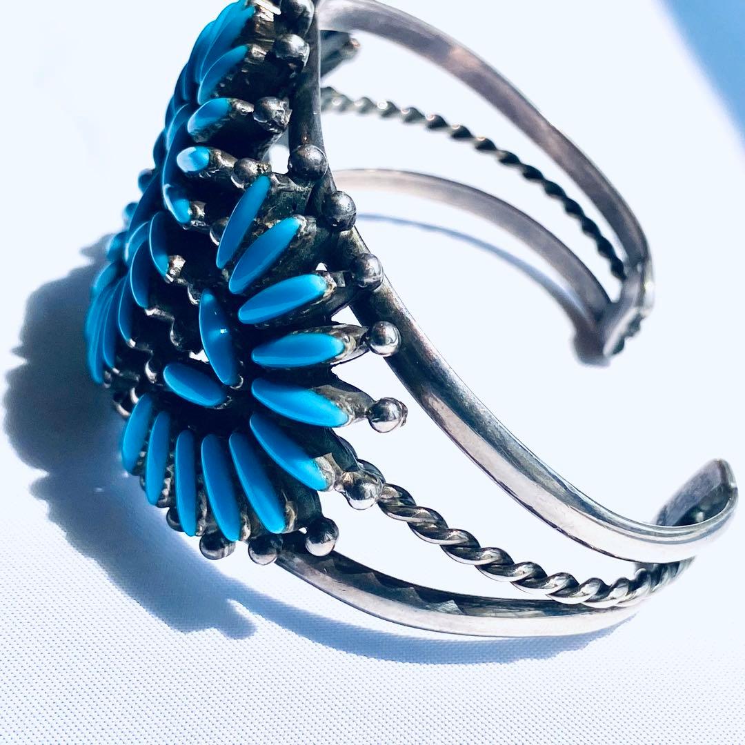 インディアンジュエリー　ターコイズ　バングル　シルバー925
