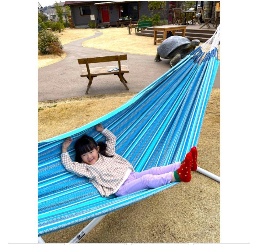 ダブルサイズハンモック(グリーン)＋スタンドセット