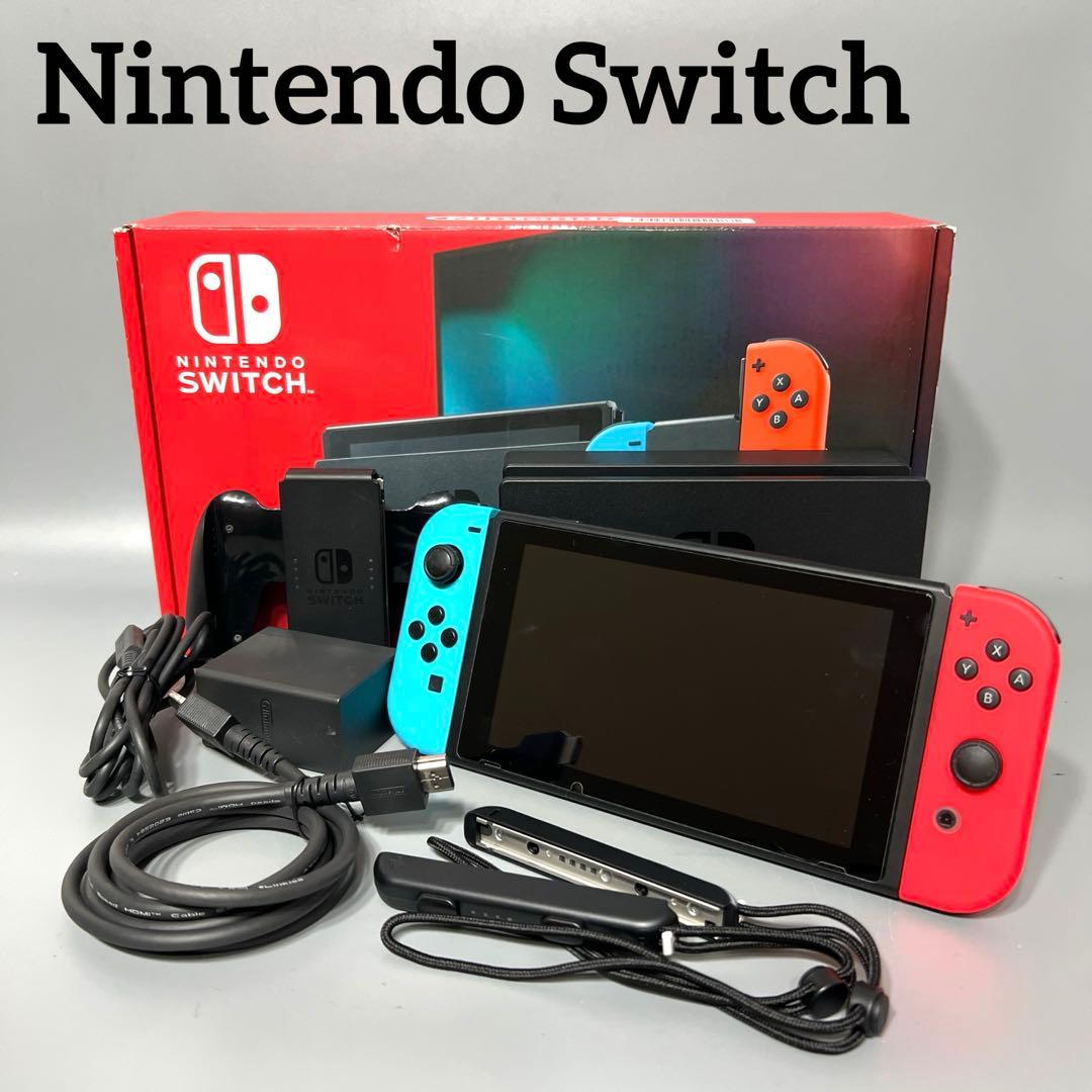 動作確認済み　Nintendo Switch 初期　ブラック　ネオンブルーレッド