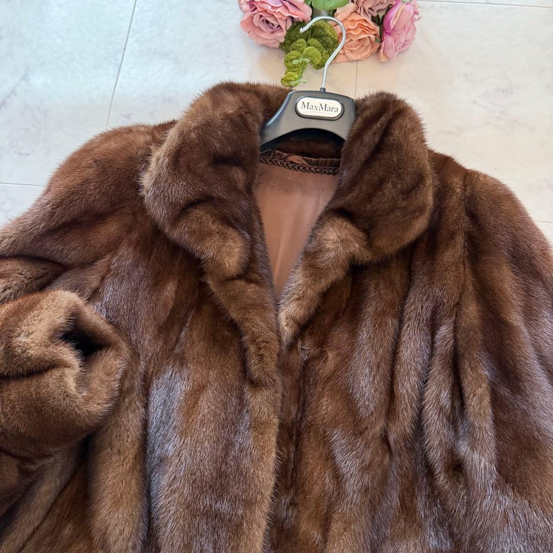 希少デザイン 模様◎デミバフミンク ファーコート アメリカンファーアワード 星5