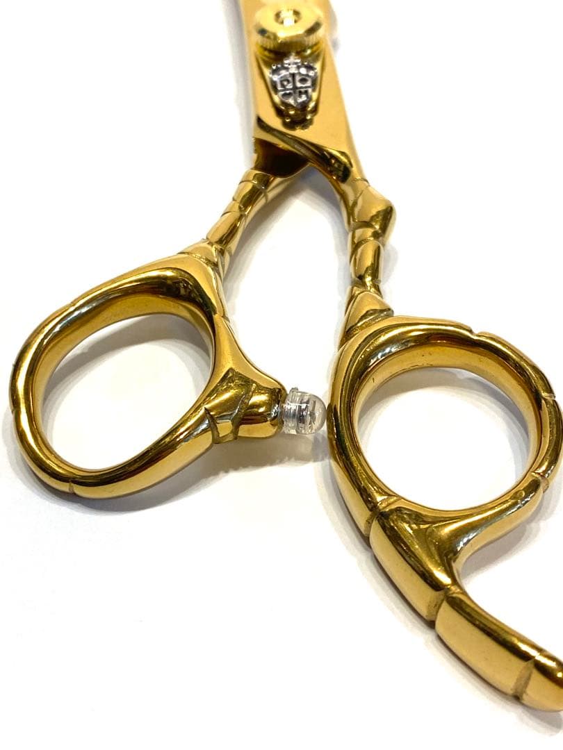 ゴールド板バネ カットシザー 6インチ 理容 美容 鋏 理美容師 シザー ハサミ