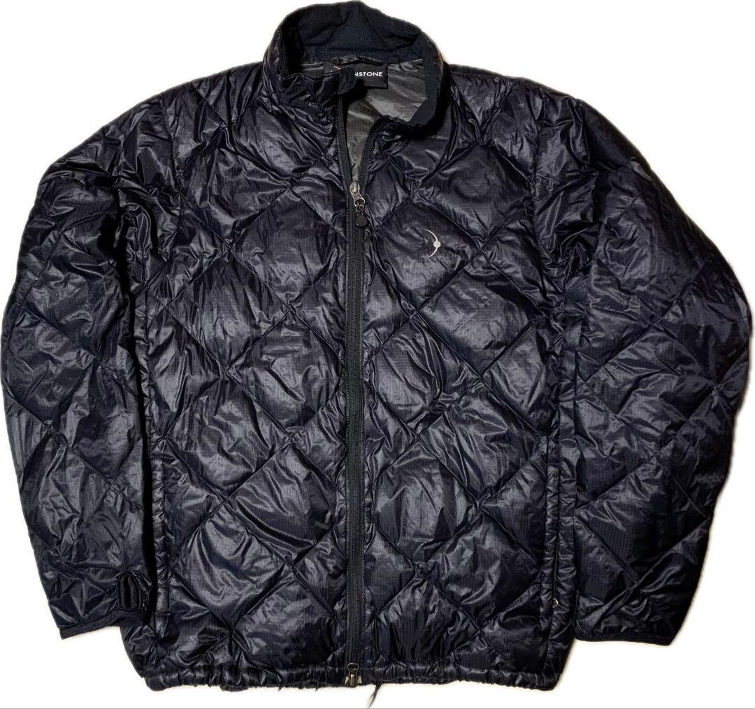 90s MOONSTONE ダイヤキルティング ブラックダウンジャケット S