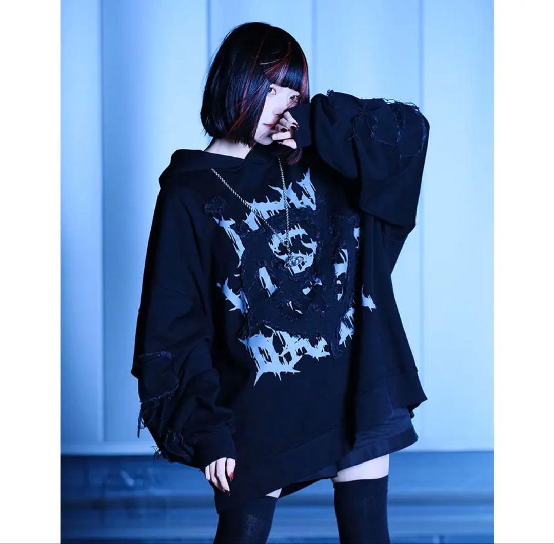 ililil イルイルイル 悪ぶったらこうなった パーカー F