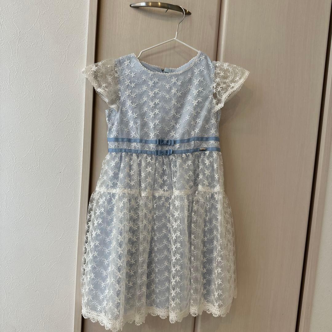 しみずmezzo piano 水色レースドレス 120