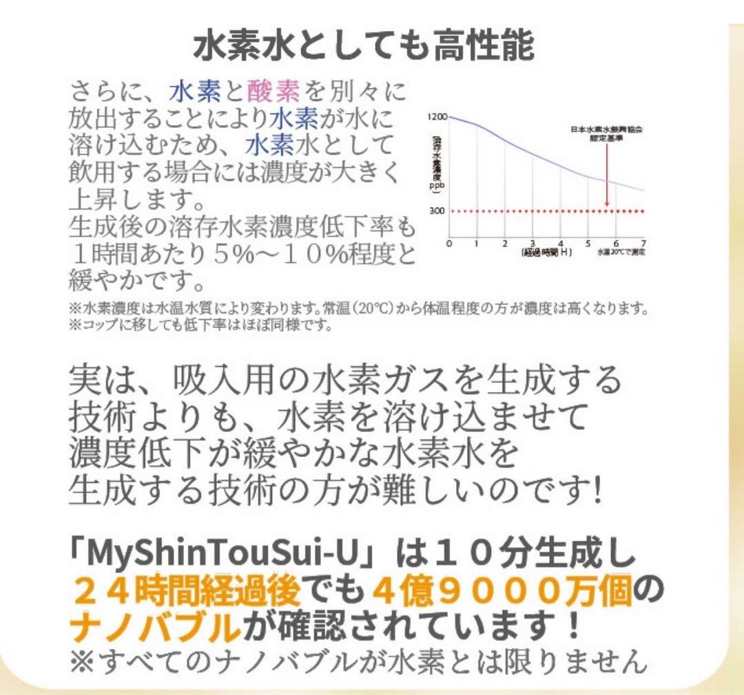 マイ浸透水 水素吸入器 （色:ホワイト） ＊目立った汚れ傷無