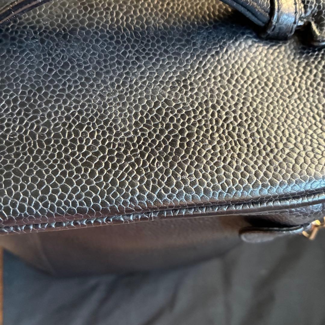 CHANEL キャビアスキン　バニティバッグ　ココマーク　ブラック