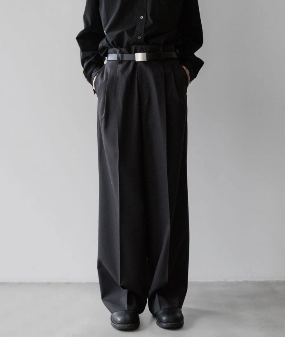パンツ ssstein LONG WIDE TROUSERS BLACK