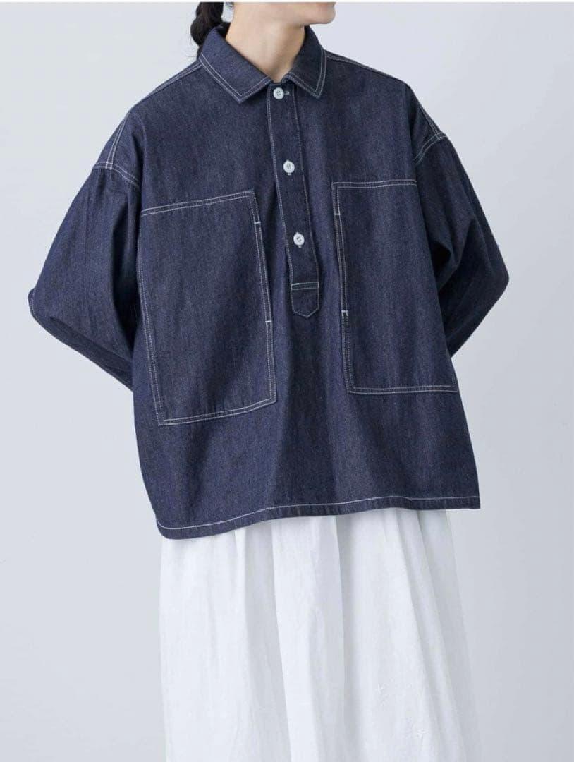 即日発送 入手困難 新品 かぐれ デニムプルオーバーシャツ INDIGO