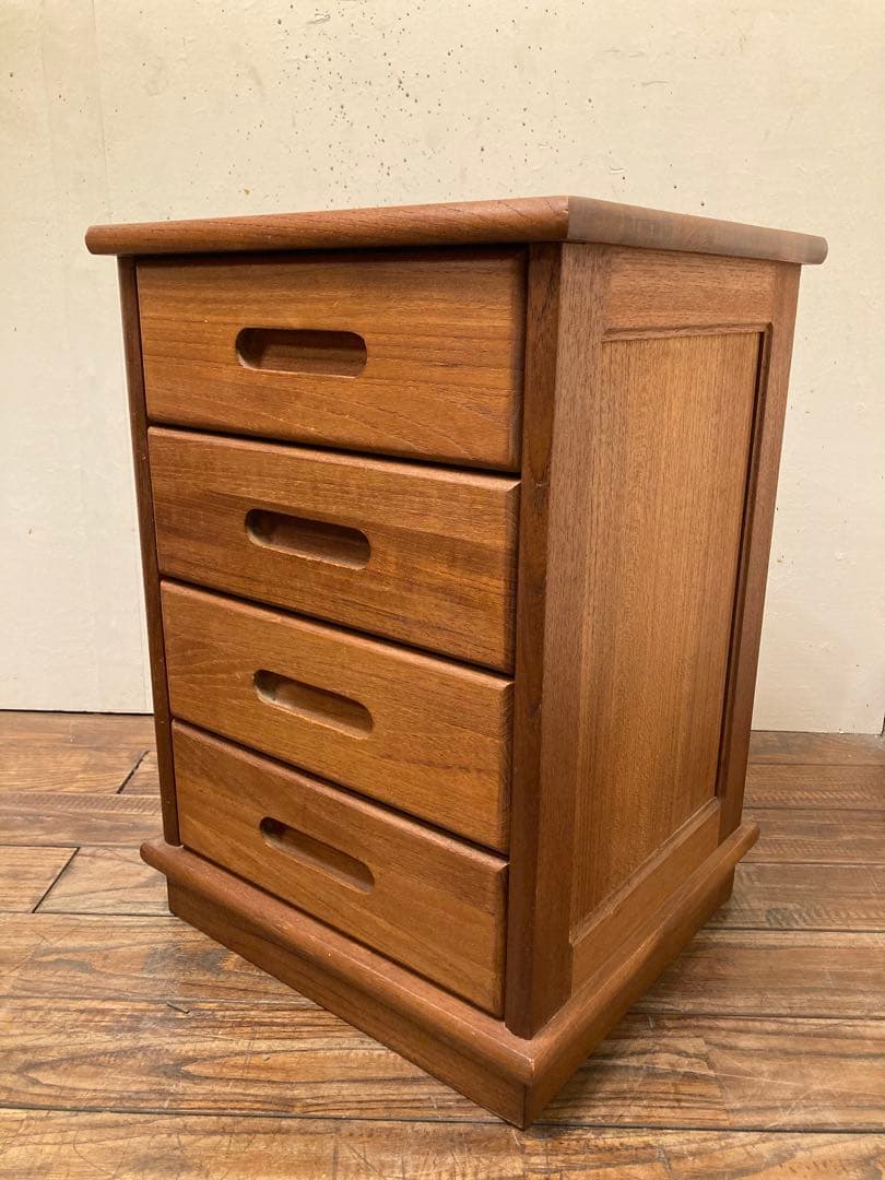80's ヴィンテージ チーク無垢材 小引き出し サイドテーブル 北欧モダン