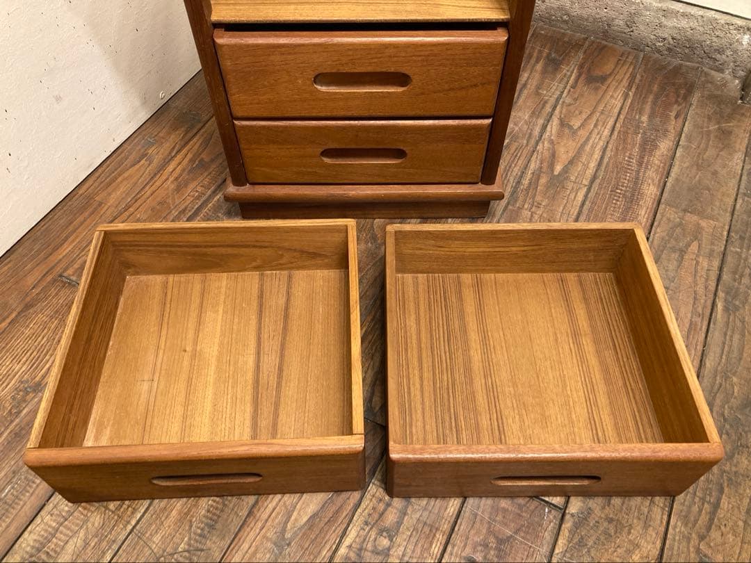 80's ヴィンテージ チーク無垢材 小引き出し サイドテーブル 北欧モダン