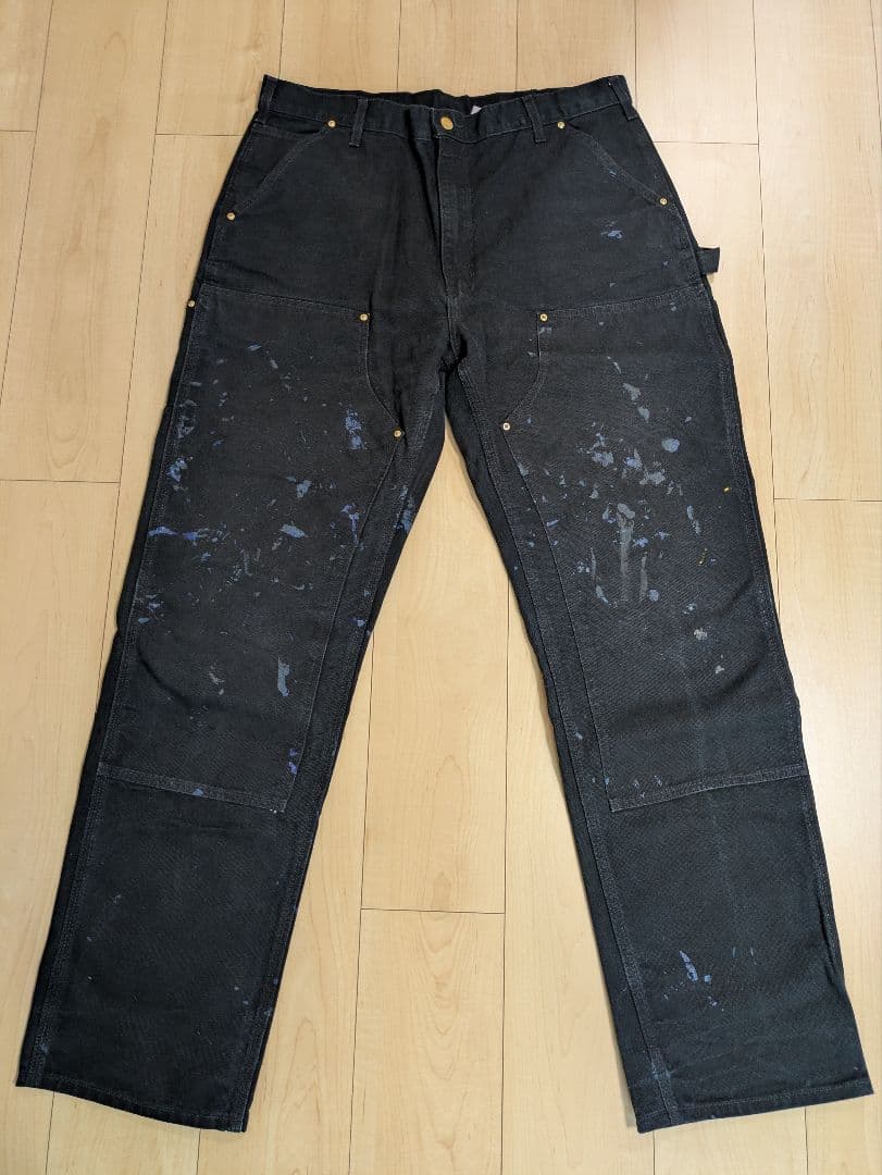 諒*本様 Carhartt ブラック ダブルニー ペインターパンツ 38x34