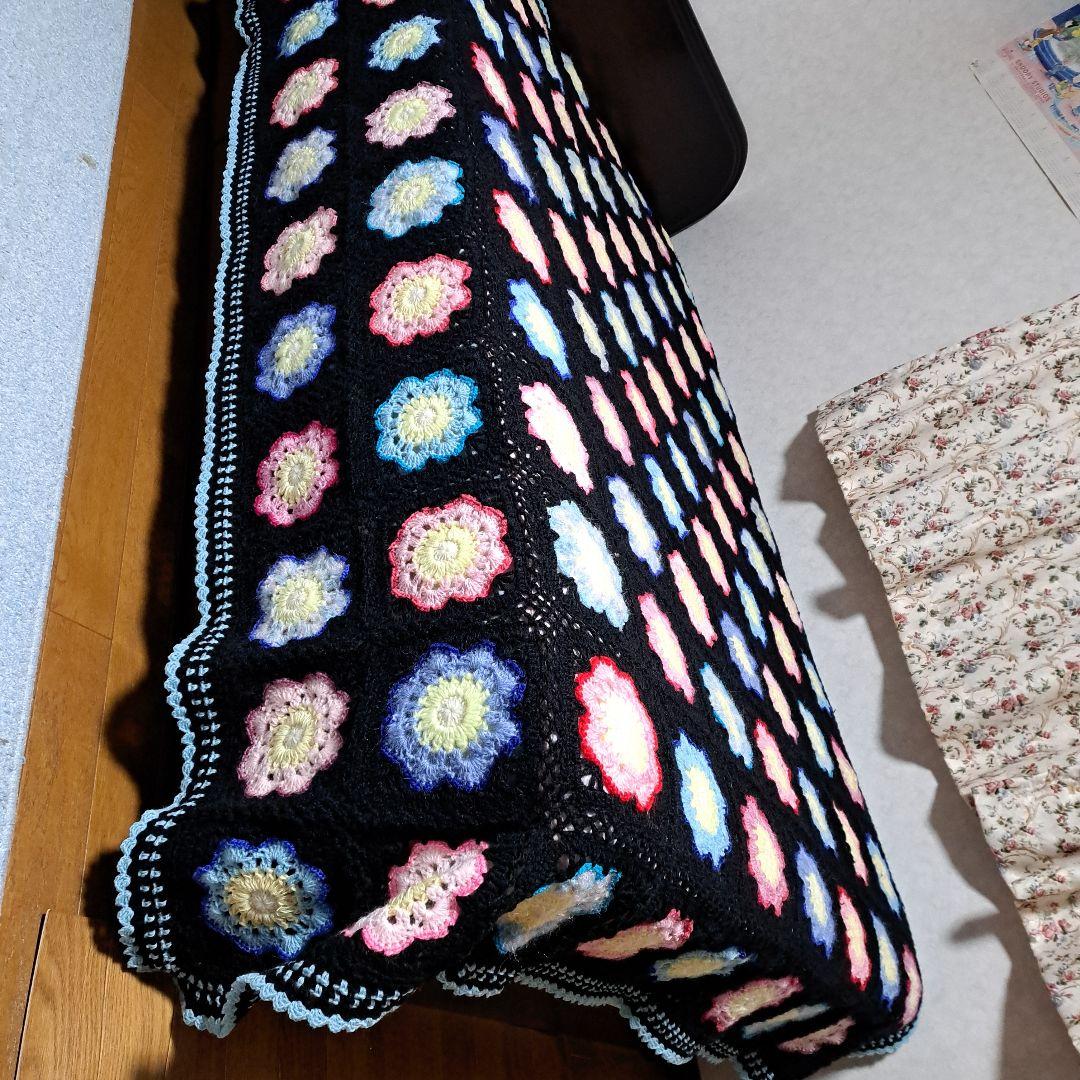 (117)【グラニースクエア】ハンドメイド ☆ ブランケット☆ベッドカバー