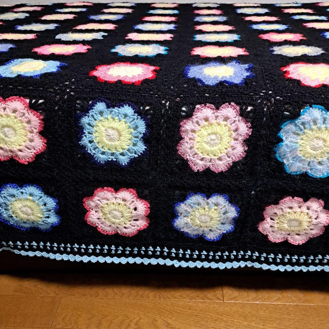 (117)【グラニースクエア】ハンドメイド ☆ ブランケット☆ベッドカバー