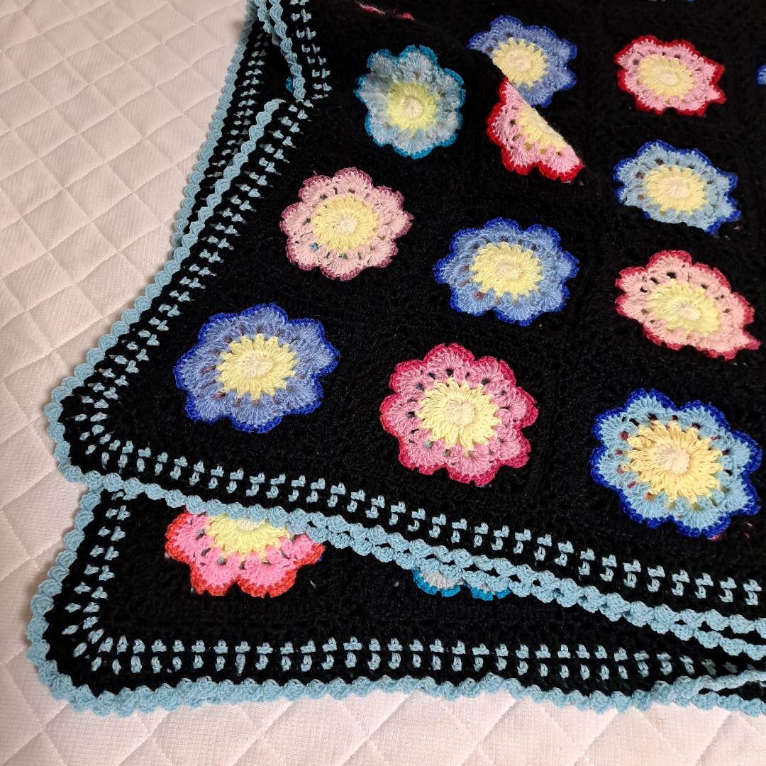 (117)【グラニースクエア】ハンドメイド ☆ ブランケット☆ベッドカバー