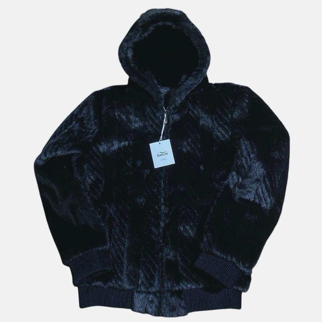 新品タグ付き✨【RISELIN】ファーコート フード付 カシミヤミンク混 (M)