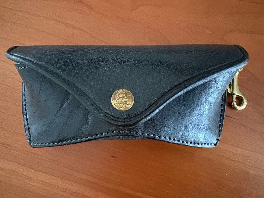 RRLレザーメガネケース　ダークグリーン