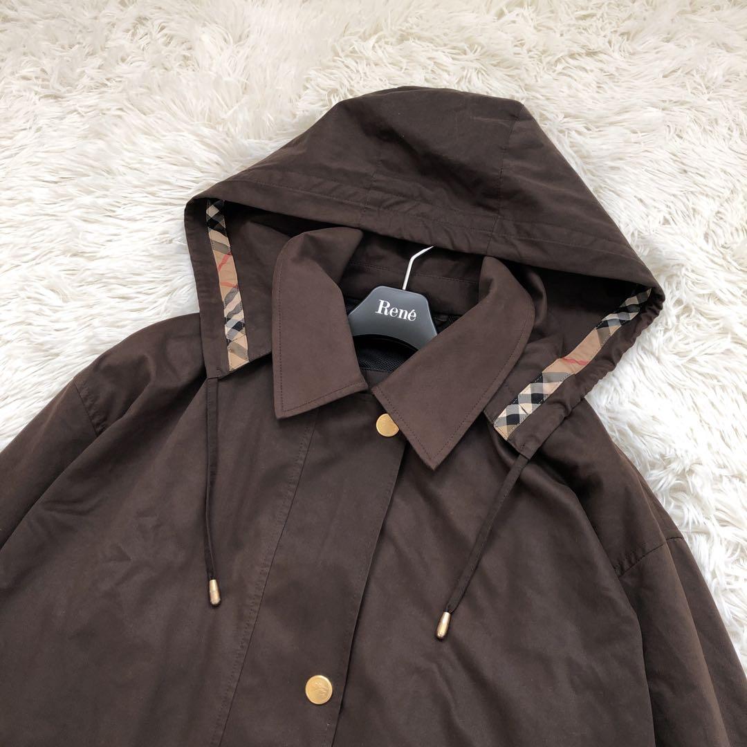 高級✨人気　バーバリー　モッズコート　ノバチェック　2way 金ボタン　メッシュ