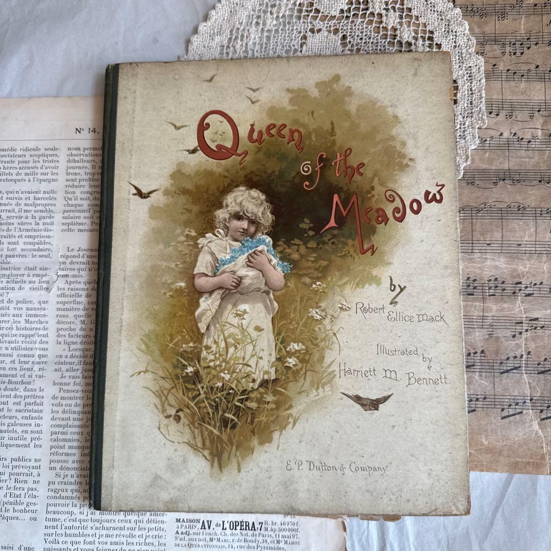 稀少1887年アンティーク美しいヴィクトリアン絵本　洋書ジャンクジャーナル古書