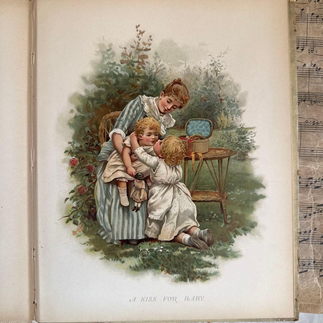 稀少1887年アンティーク美しいヴィクトリアン絵本　洋書ジャンクジャーナル古書