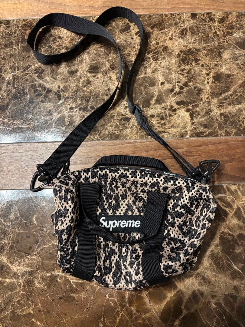 Supreme ヒョウ柄　メッシュ　ショルダーバッグ