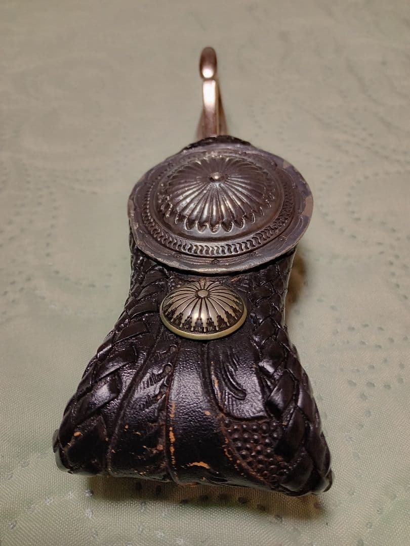 ★mamakin カービングウォレットカスタム革レザー/革フック＆ループコンチョ