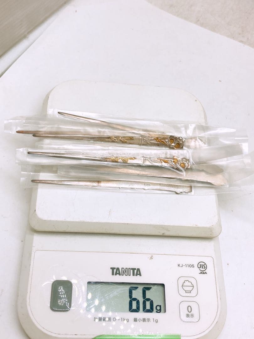 Y*e様 銀製 菓子楊枝 11本セット 箱付き 鶴 梅 アンティーク 和装小物