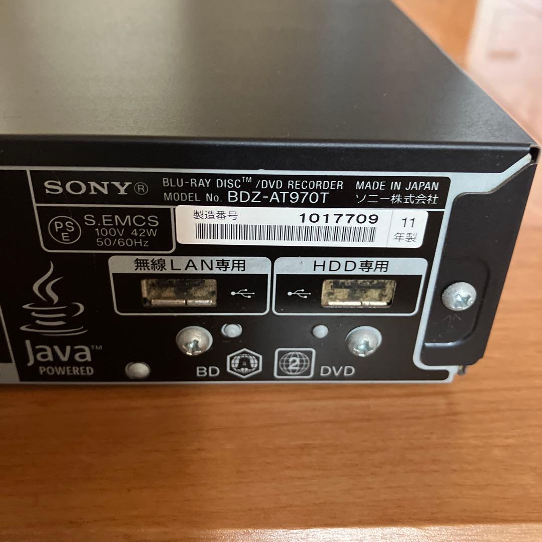 SONY ブルーレイレコーダー BDZ-AT970T 本体のみ