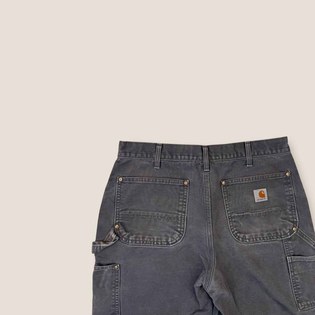 90’s USA製 Carhartt ダブルニーパンツ シルバーグレー w34