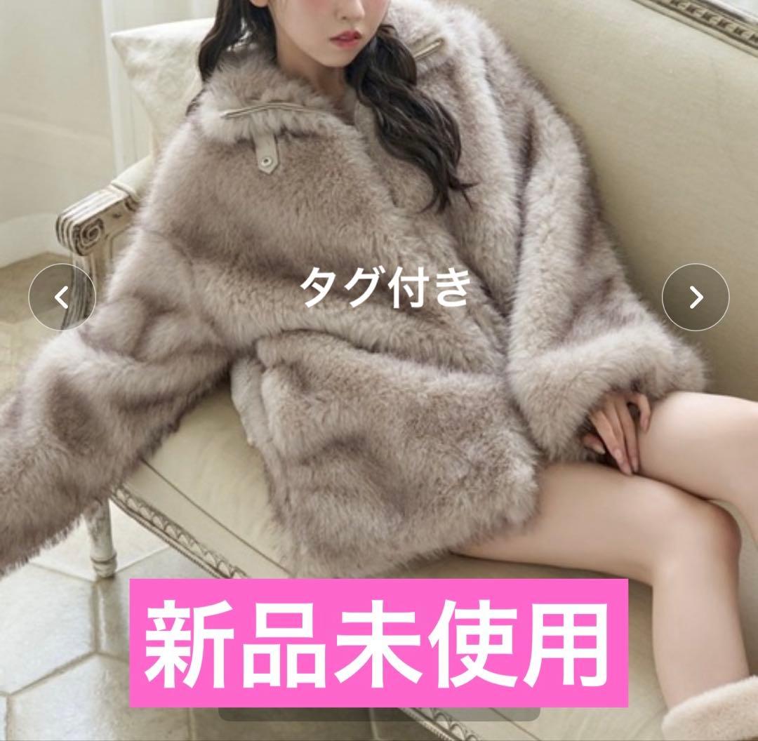 ミドルフェイクファーコート ベージュ NICE CLAUP