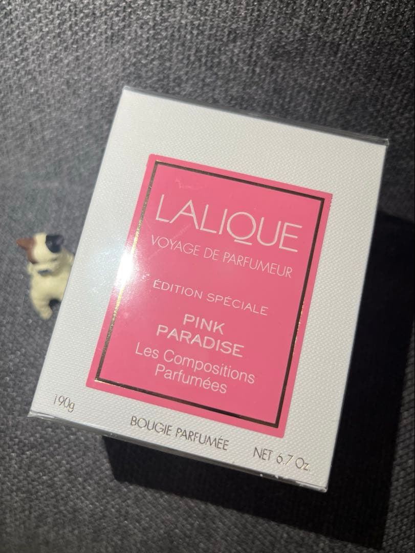 LALIQUE PINK PARADISE 香り付きキャンドル 190g(新品)