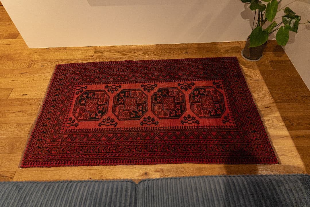 ヴィンテージラグ トルクメン165×101cm アフガニスタン産 トライバルラグ