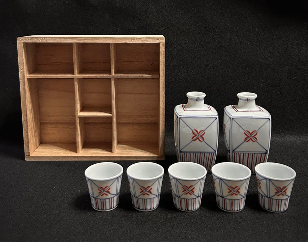 富本憲吉写 酒器揃 色絵 花線文 徳利 猪口 陶芸 富花