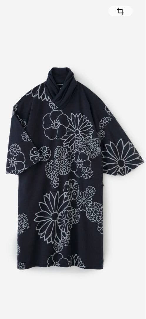 新品　ソウソウ　暖かいワンピース　裏毛 衿巻薙刀長方形衣　金襴緞子　濃紺