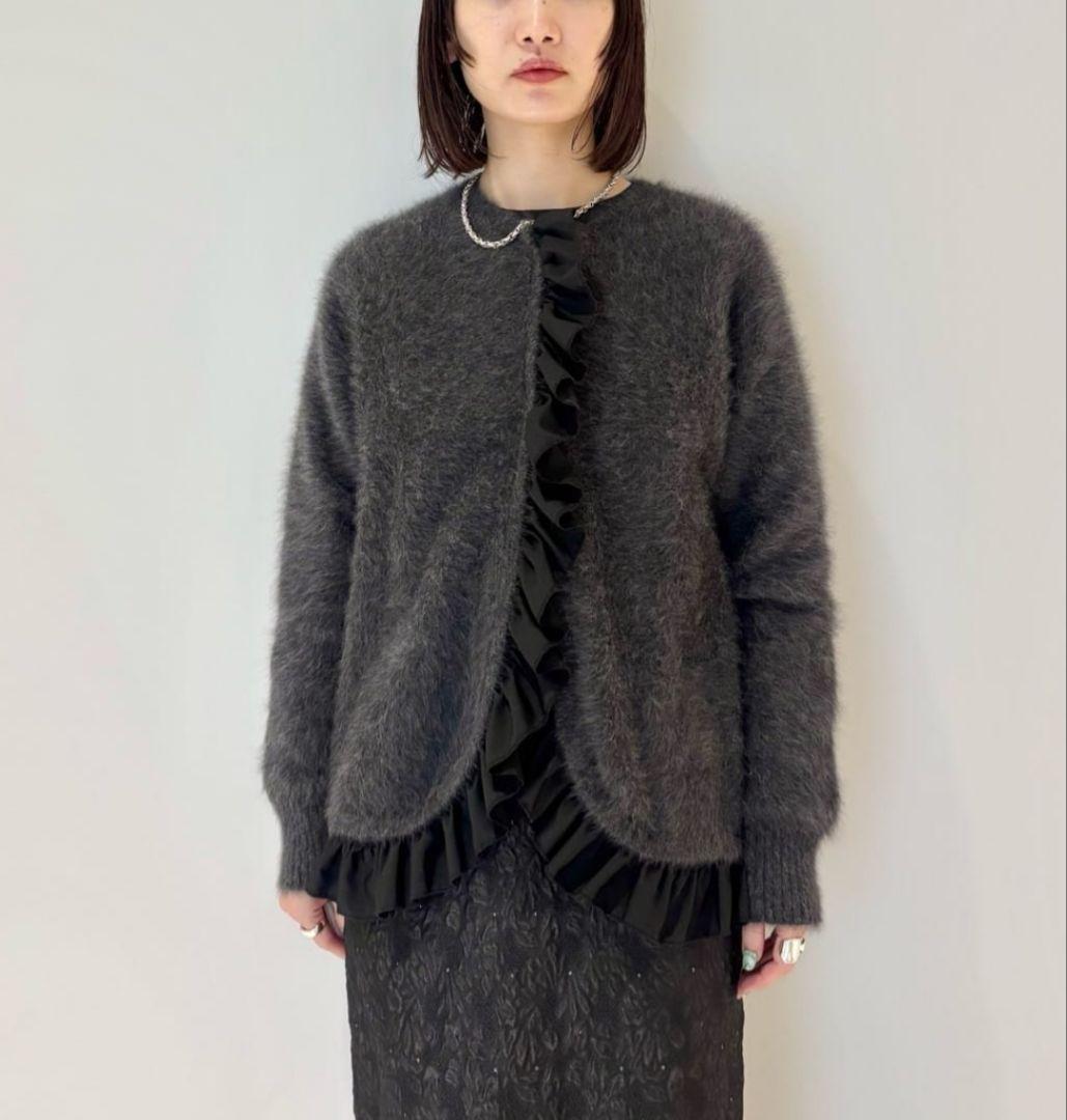 新品！ユナイテッドアローズ フォックスカシミヤ フリルコンビ カーディガン