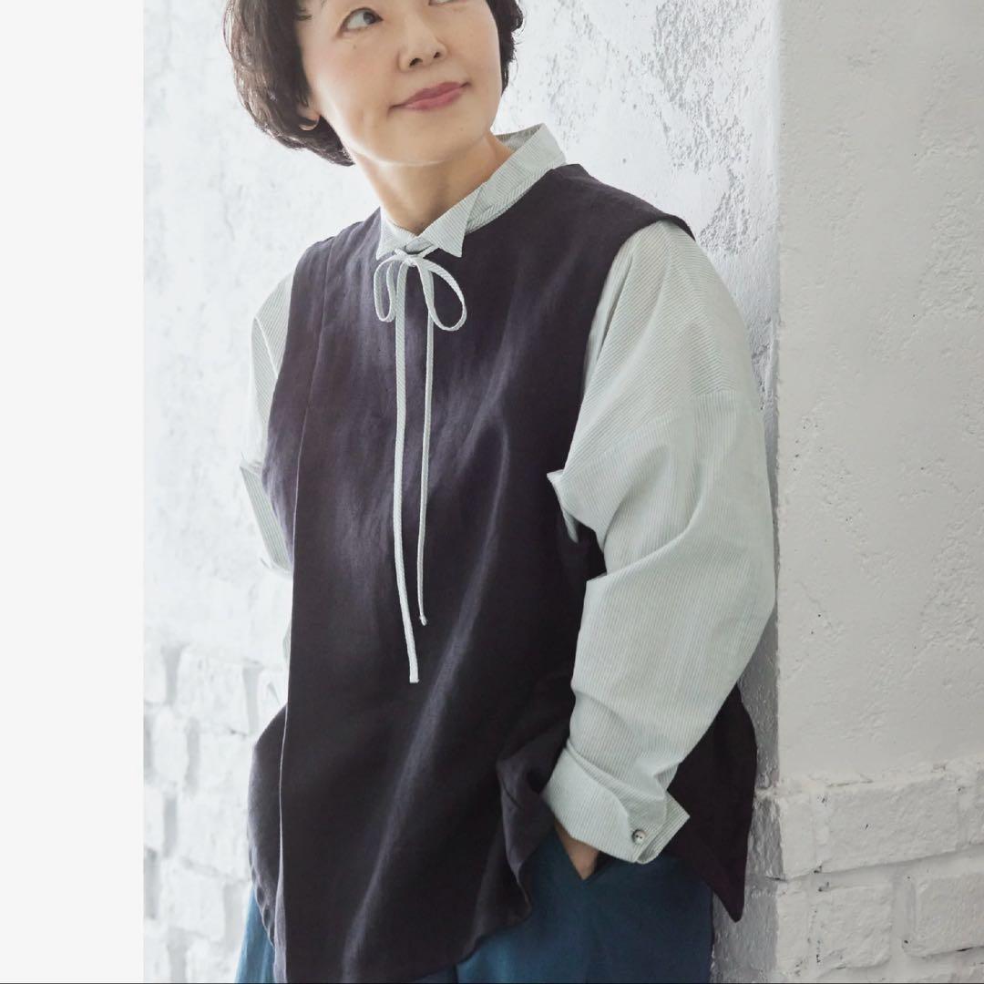 小林聡美着用　entwa リネンベスト kazenosumika