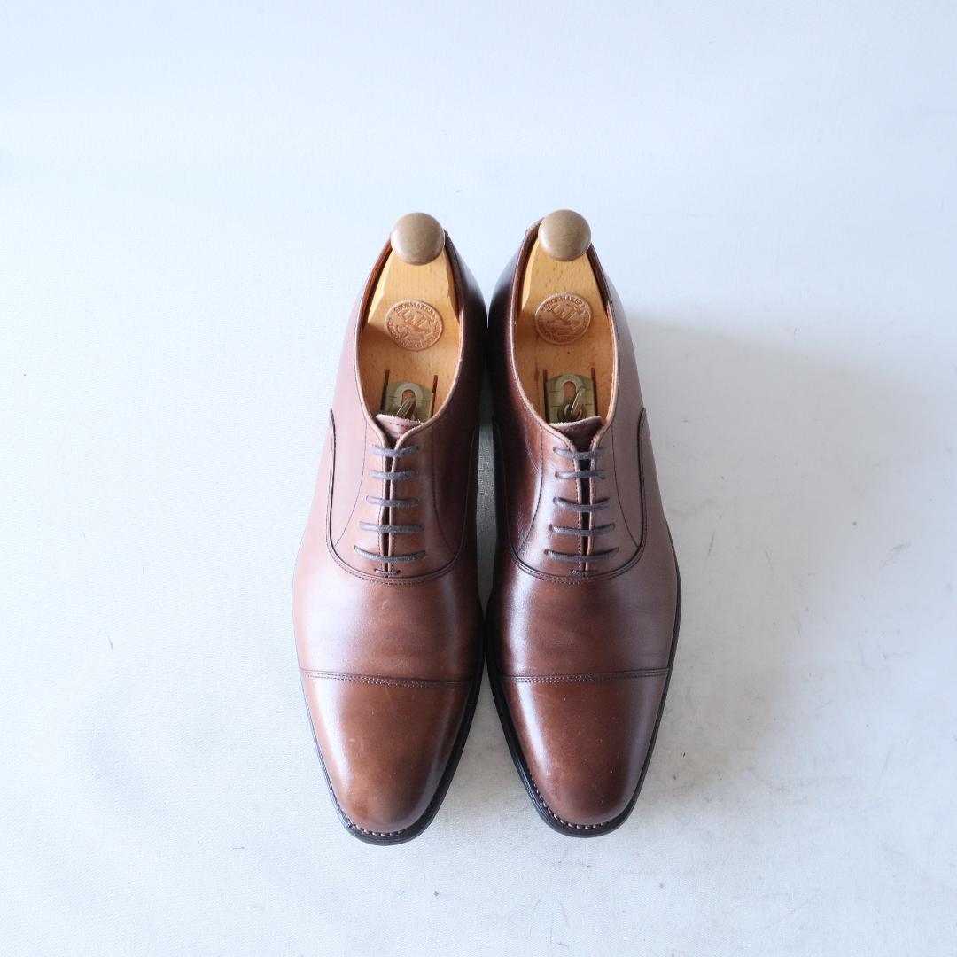 美品スコッチグレイン　オデッサ　24.5cm 濃茶　内羽根ストレートチップ916