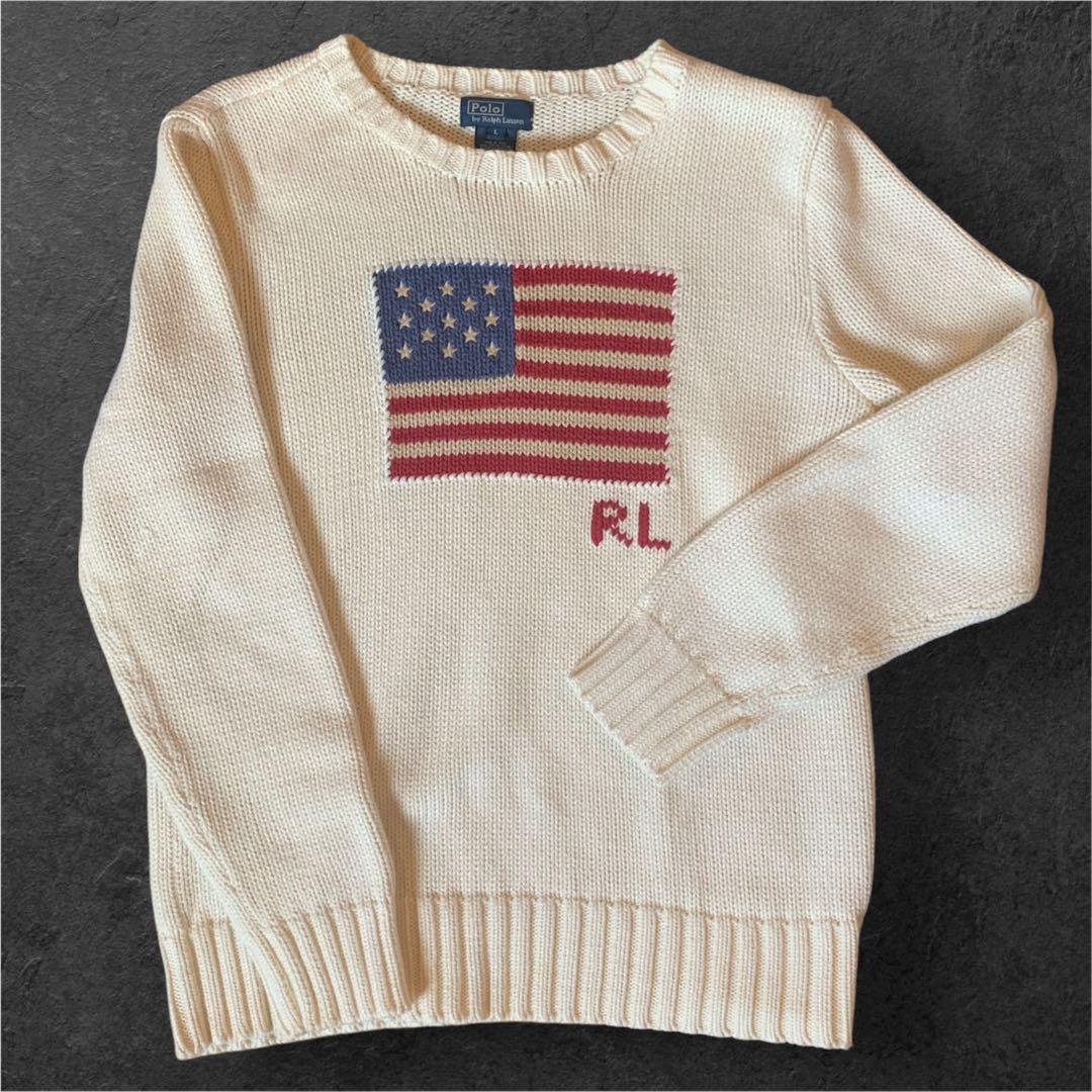 【美品】 POLO ラルフローレン ニット 星条旗 USA