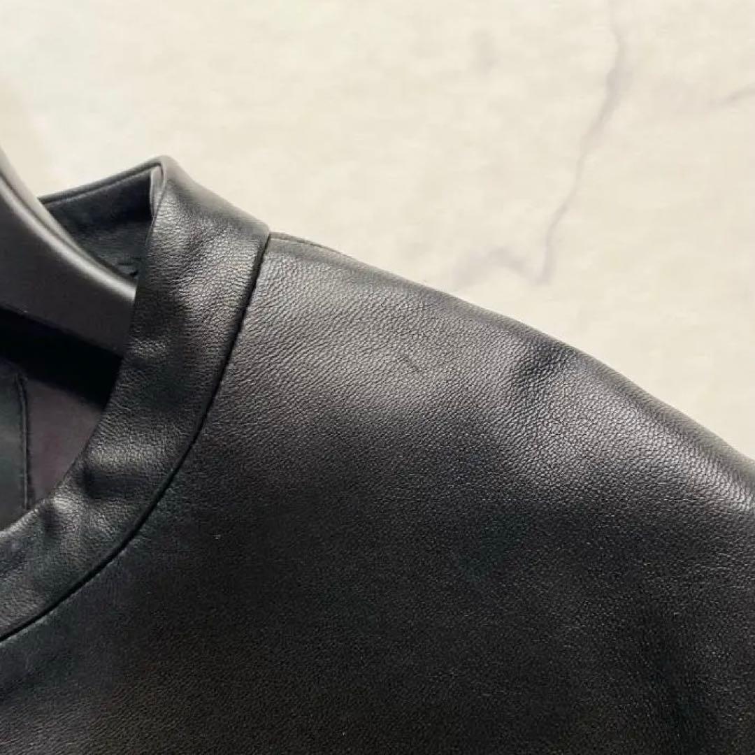 23区 シープレザージャケット ノーカラー 黒 38