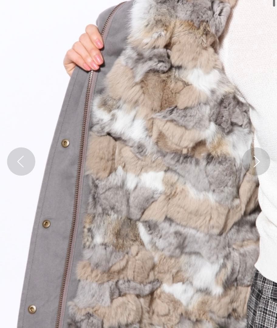 ダイアグラム　グレースコンチネンタル ラビットファーライナー付きモッズコート