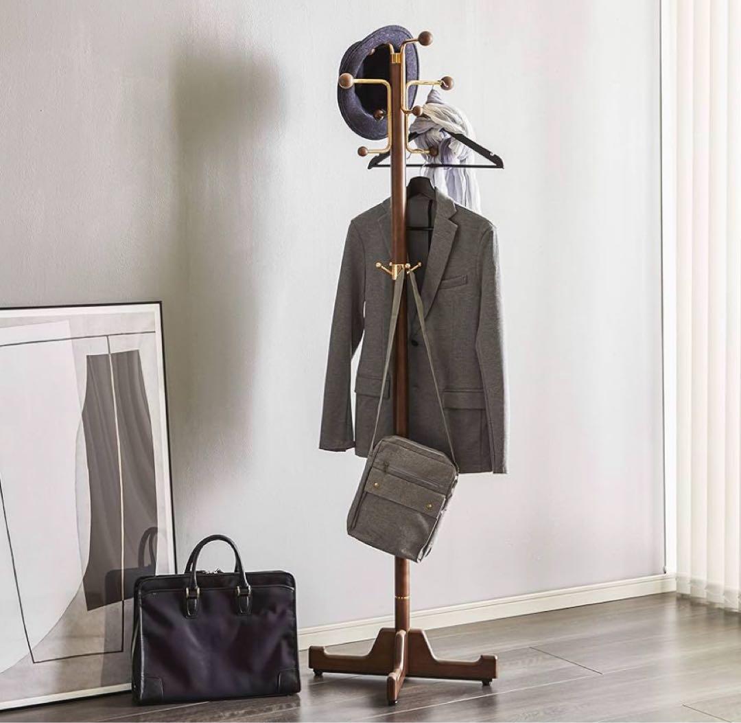 カリモク コートハンガー ポールハンガー アンティーク調 ハンガーラック