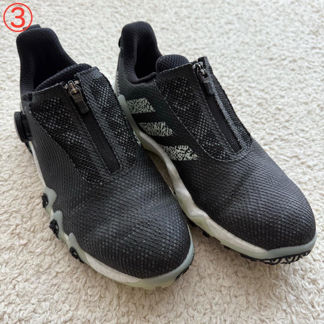 【中古】24cm 3足 ウィメンズ ゴルフシューズ アディダス コードカオス22